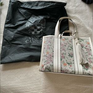 Vince Camino Floral Leather Tote